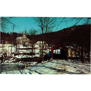 Old Covered Bridge Green River Postcard Travel Souvenir Guilford Vermont